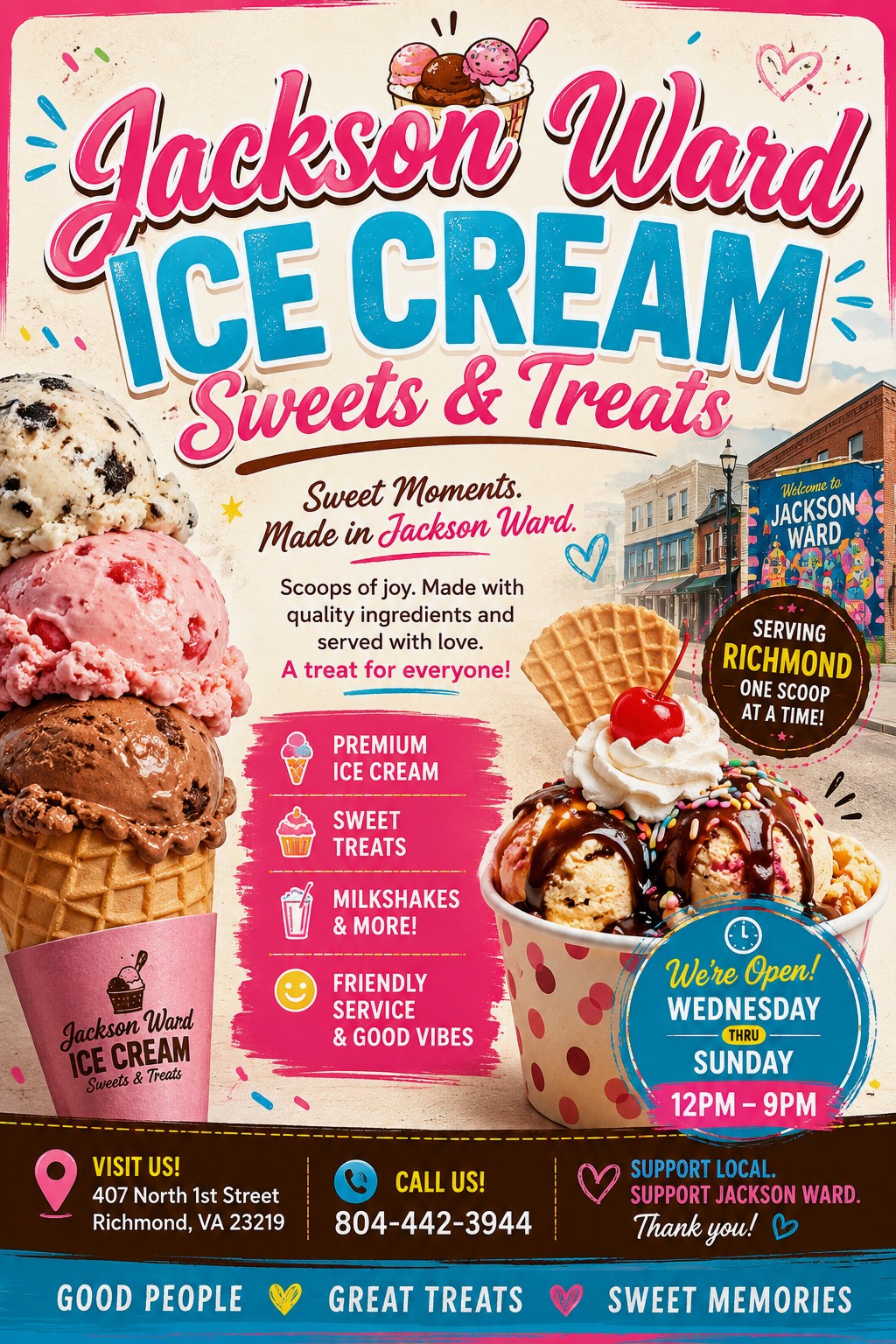 Jackson Ward Ice Cream promotional flyer
